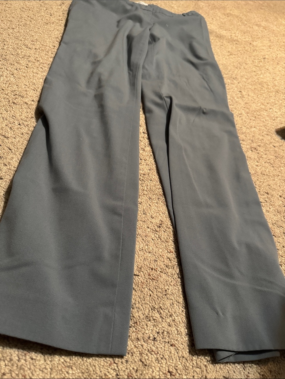Wide-Leg Women's Dress Pants in Slate Gray/light blue